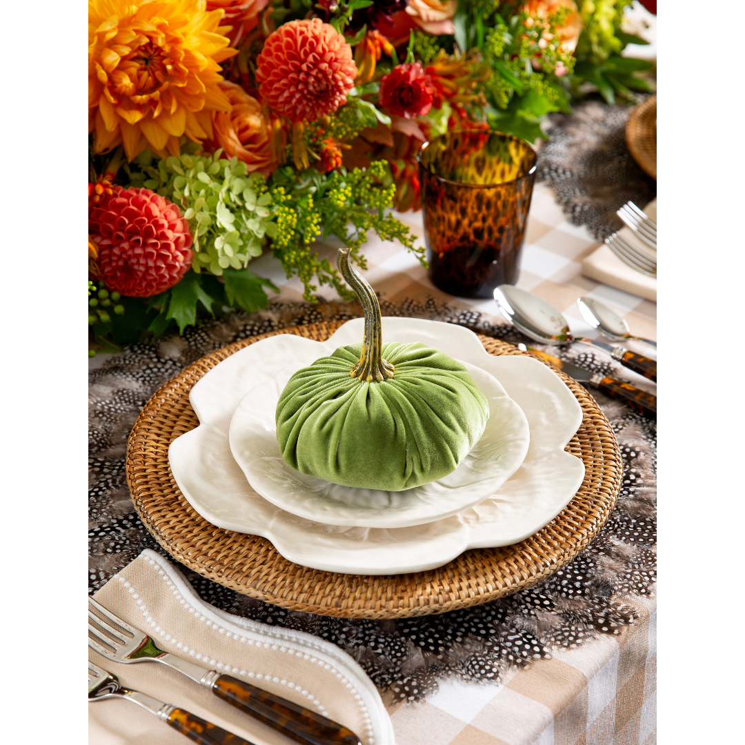 Round Tablecloth Pebble Taupe offers Gingham Check