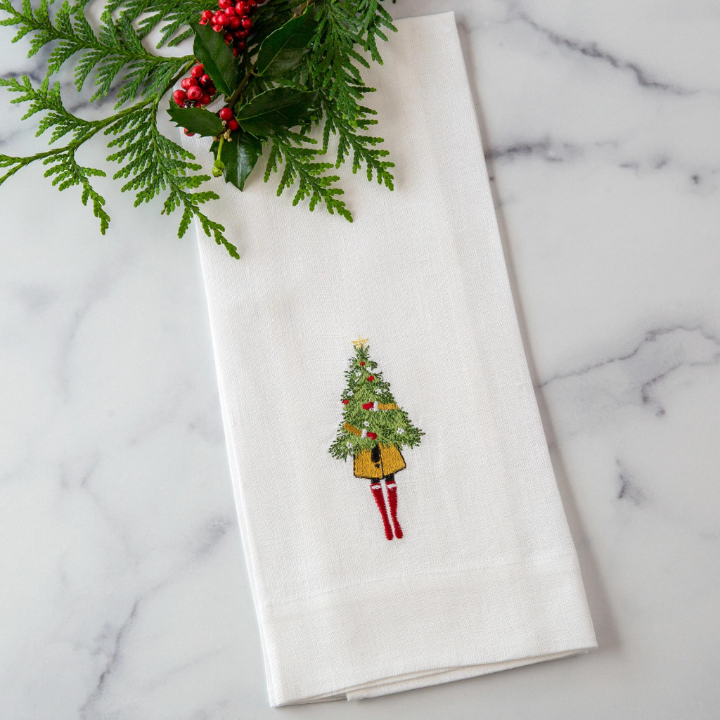 Handmade Linen Cotton Blend Kitchen Towel Dish Towel Christmas Holiday  Decor — Ingalls Homestead